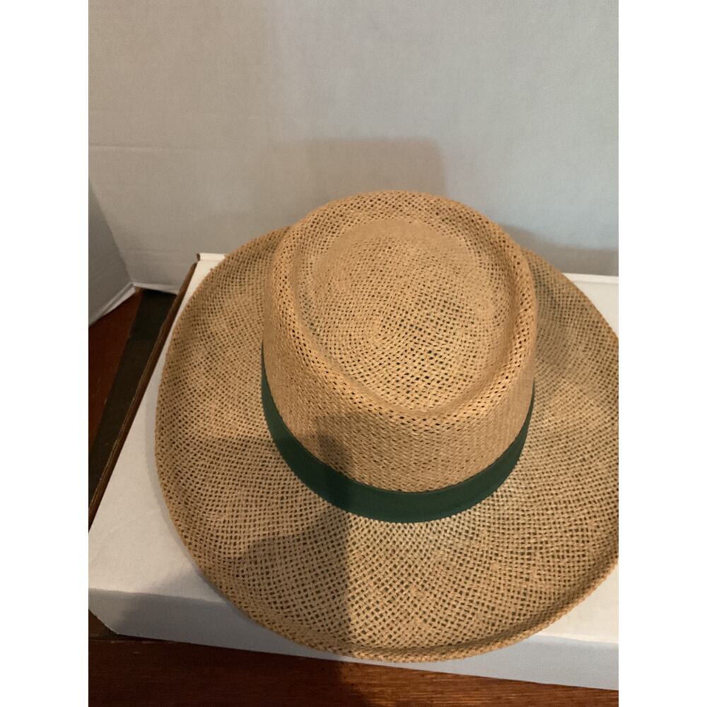 Summer Club- Straw Panama hat with green hat band - one size - Picture 6 of 12